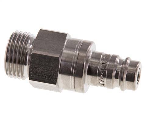 RVS DN 10 Luchtkoppeling Insteeknippel G 1/2 inch Buitendraad Double Shut-Off - CLP10-M-S-SV-P-012