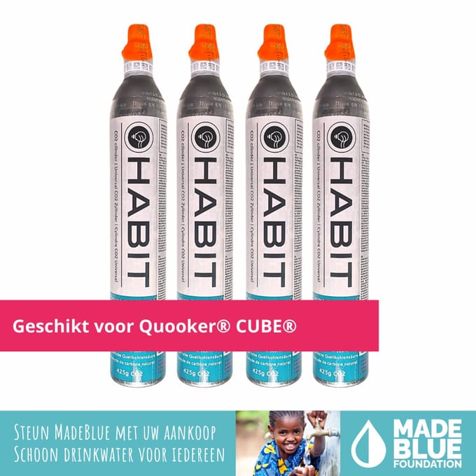 Habit 4 x co2 cilinders geschikt voor Quooker® CUBE® - koolzuurcilinder - tot 60 liter bruisend water per cilinder