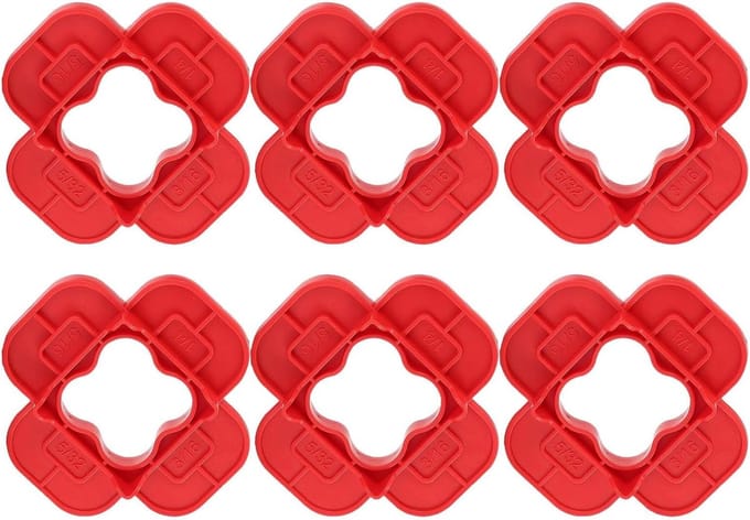 Dek Afstandhouders - Terras Plank Gereedschap - Precisie Uitlijning - Multi-Size Tool - 6 Stuks - Rood