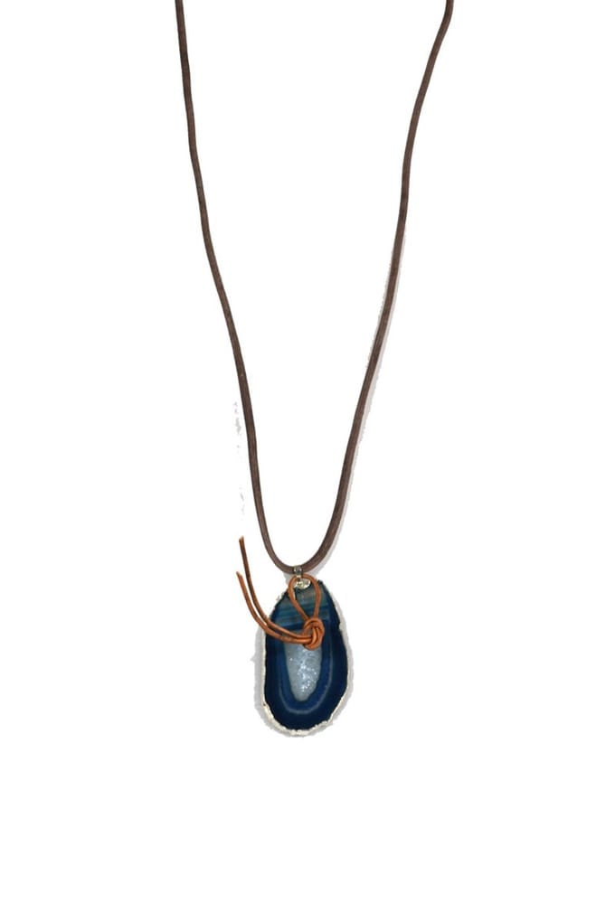 Heaven Eleven - Leren veterketting met agaat