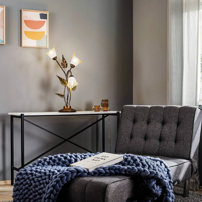 ONLI Tafellamp Miranda 3-lamps, brons
