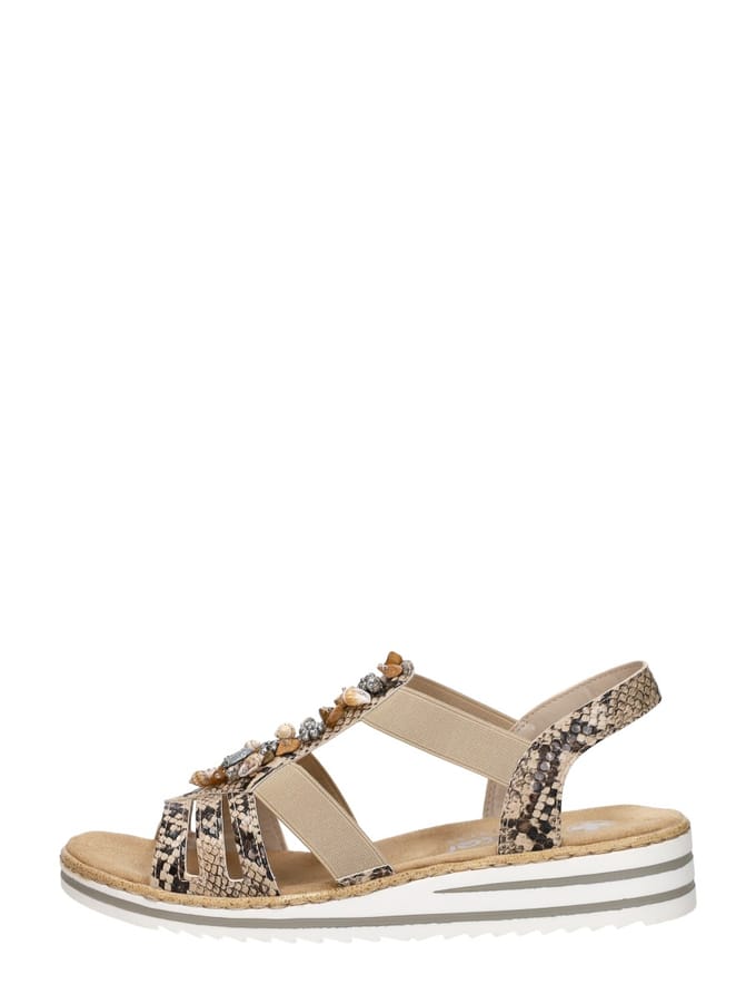 Rieker Sandalen Plat Sandalen Plat - Beige - Maat 42