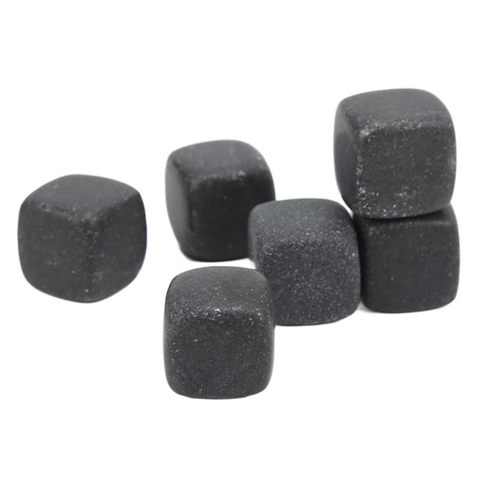 Basalt Whiskey Stenen Set met Opbergzak voor Whiskey Cognac Wijn Drank Herbruikbare Koeling black