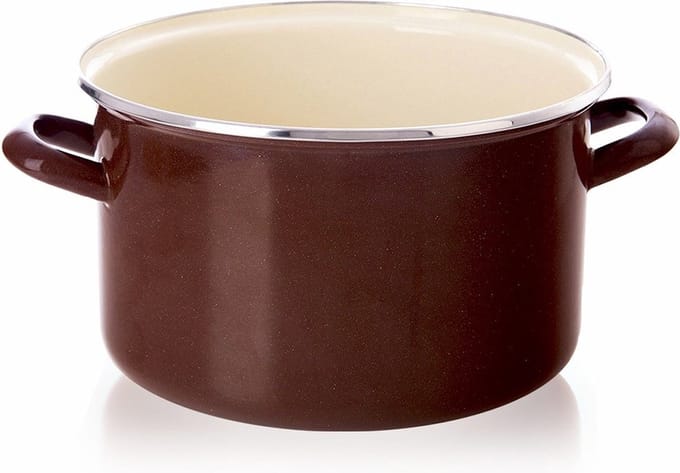 Kookpan Geëmailleerde BROWN 26 cm, 6,5 l - Kookpot - Soeppan