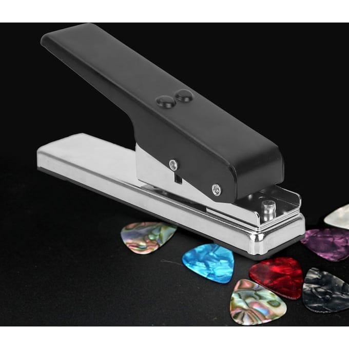 Gitaar Bas Plectrum Pick Punch Metaal Maker met 2 Vormen DIY Gereedschap Accessoire gray