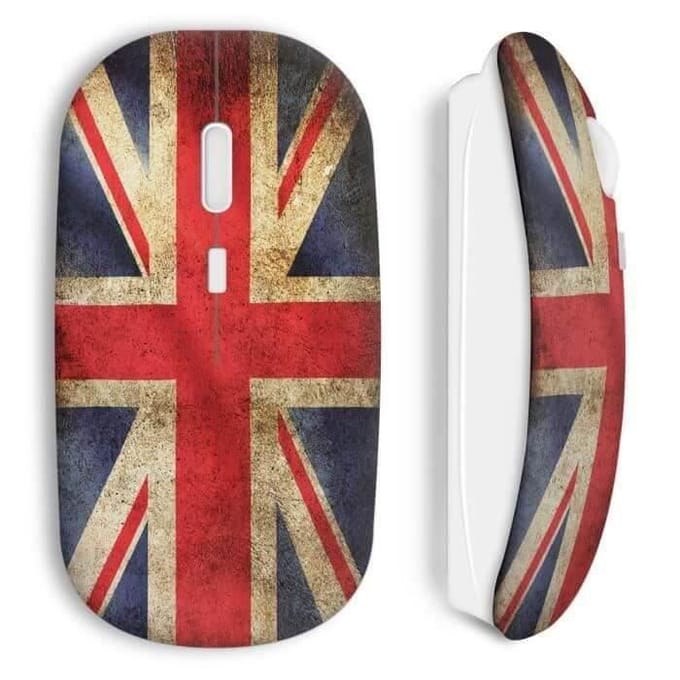 Souris Sans Fil Drapeau Anglais Vintage