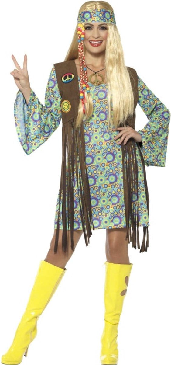 Smiffys - 60s Hippie Chick Kostuum - M - Multicolours