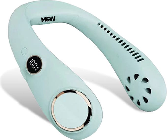 M&W Draagbare Gezichtsventilator Nek Ventilator - Airco Verkoeling Mini Waaier Mint