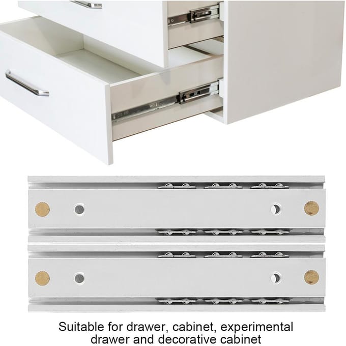 Ensemble 2 pièces Mini Alliage d'Aluminium Durable Glissière Lisse pour Tiroir Armoire Type 1