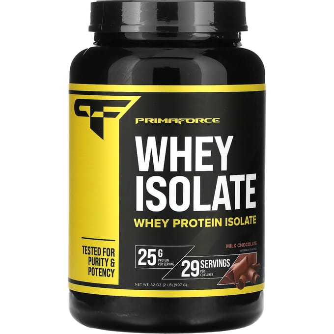 Primaforce, isolat de protéine de lactosérum, chocolat au lait, 2 lb (32oz)
