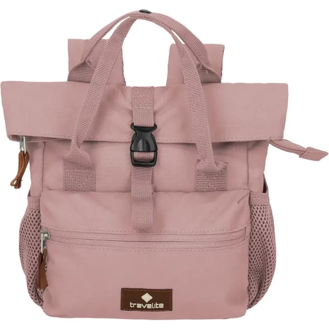 Travelite Basics Rugzak Short Handle Rollup Small Smokey Roze - Laptop rugzakken