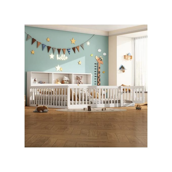 Extra bed - MUVOE - 140x200 cm - Wit - Met opbergvak - Lattenbodem inbegrepen wit