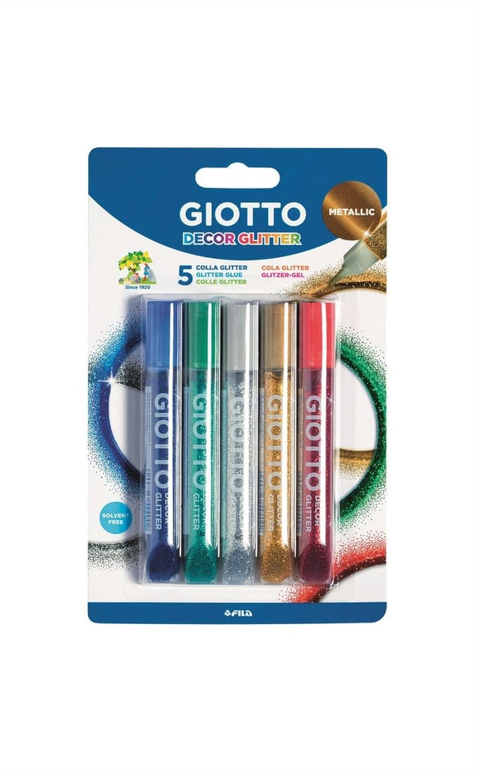 Giotto Decor Glitter Glue Metallic 5 pcs BL