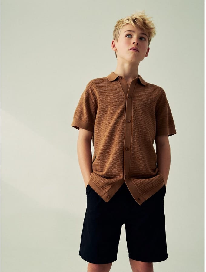 Next - Jongens - Chinoshort met standaard pasvorm - Zwart