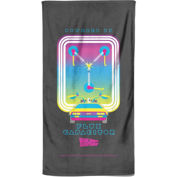 Back To The Future Flux Capacitor Beach Towel