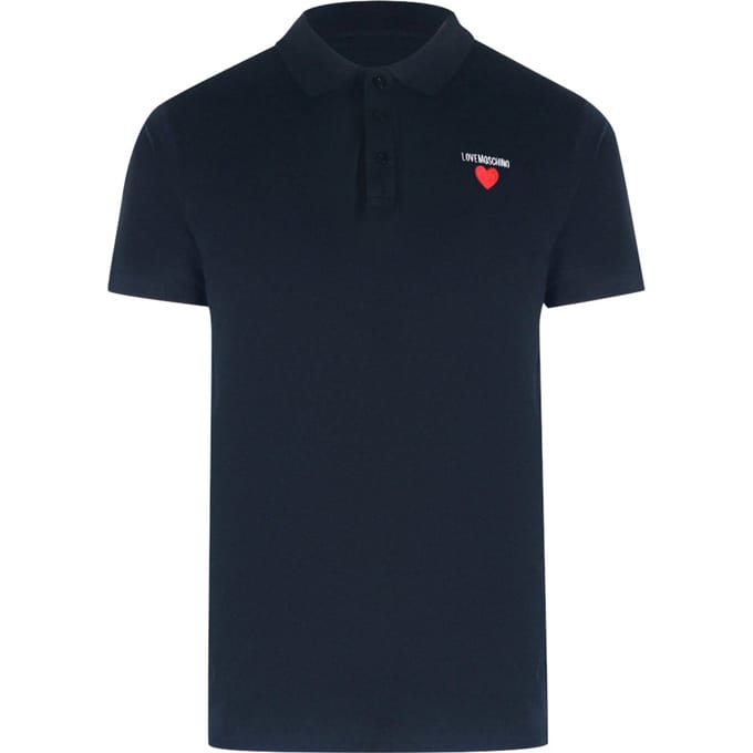 Love Moschino Poloshirt Met Hartlogo In Marineblauw
