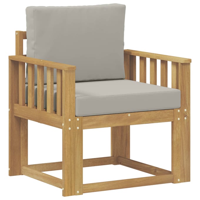 vidaXL - Buitensofa - Polyester - Wit - en - lichtgrijs