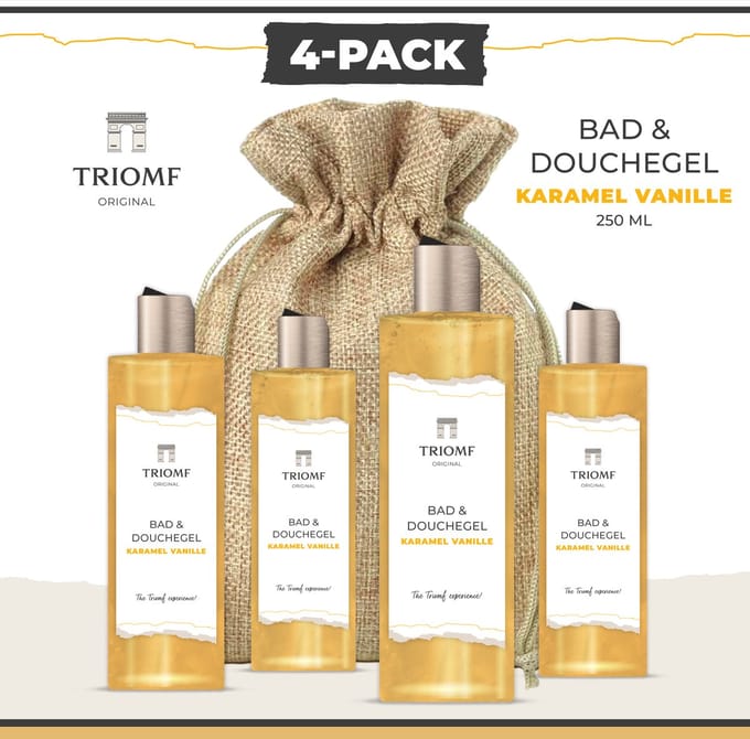Deluxe Bad & Douchegel - Vanille Karamel - 250 ML - 4 stuks - Triomf Cosmetica |