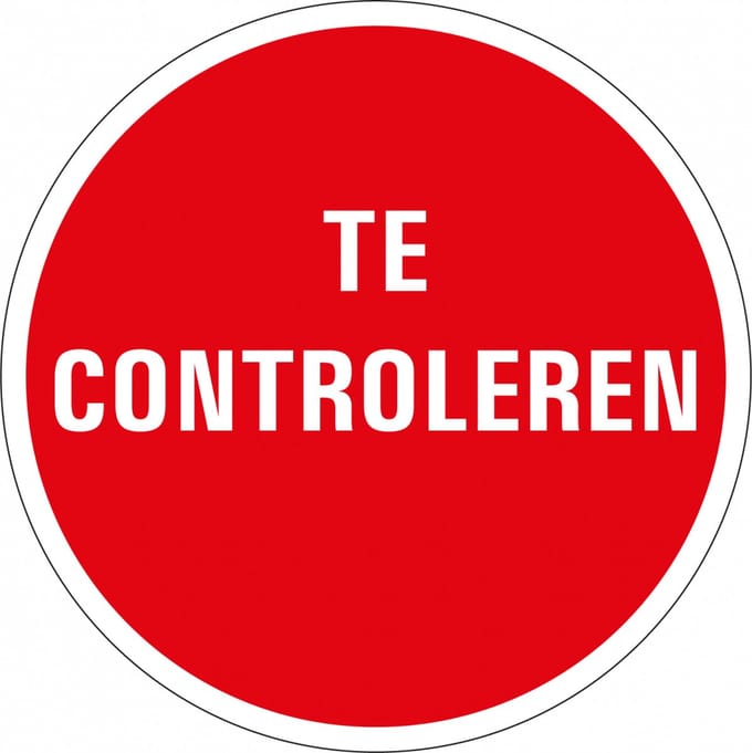 Te controleren sticker, op vel 30 mm - 18 per kaart