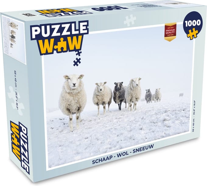 Puzzel Schaap - Wol - Sneeuw - Legpuzzel - Puzzel 1000 stukjes volwassenen