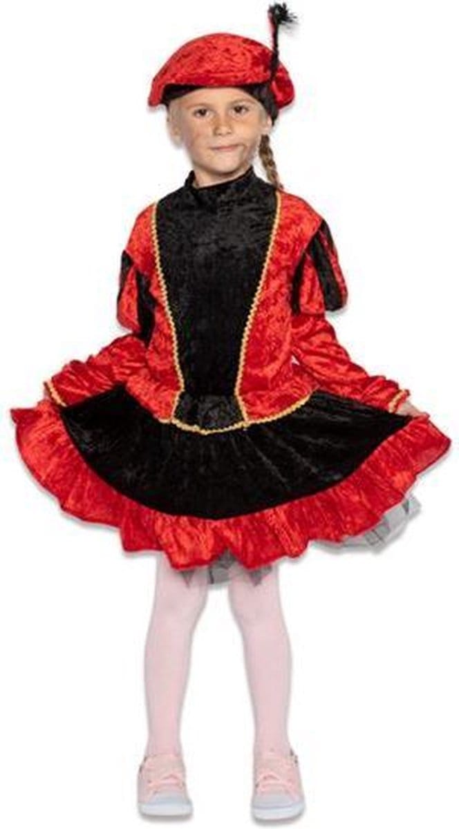 Pietenjurkje met petticoat rood (mt 128)