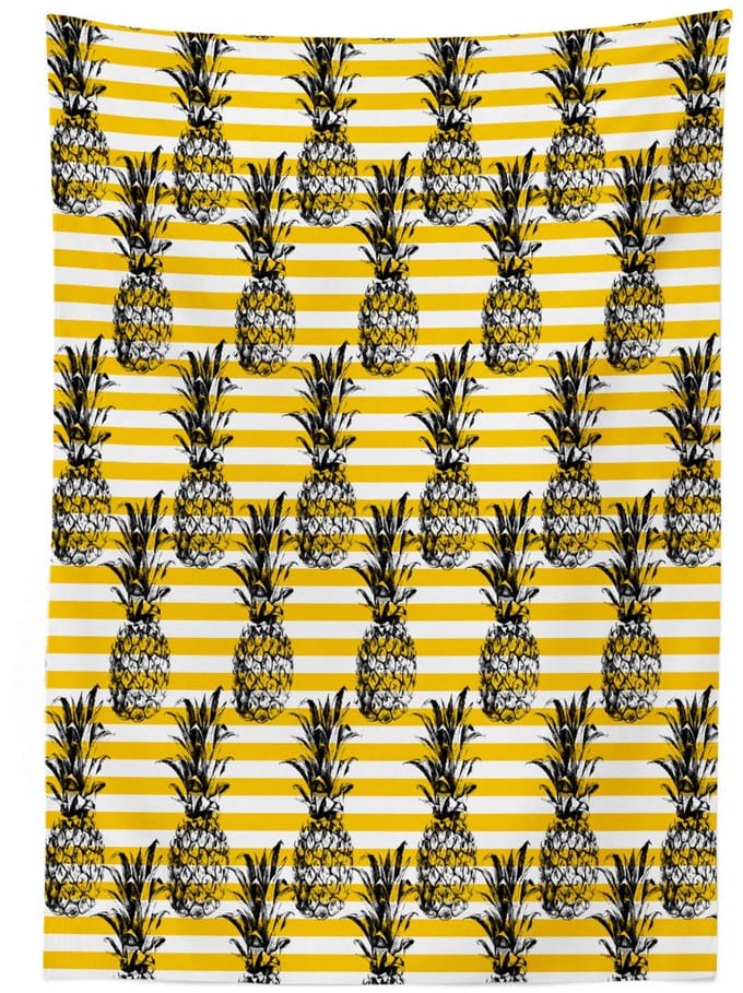 ABAKUHAUS Tafelkleed – Ananasmotief, 140x170 cm, satijn, binnen/buiten