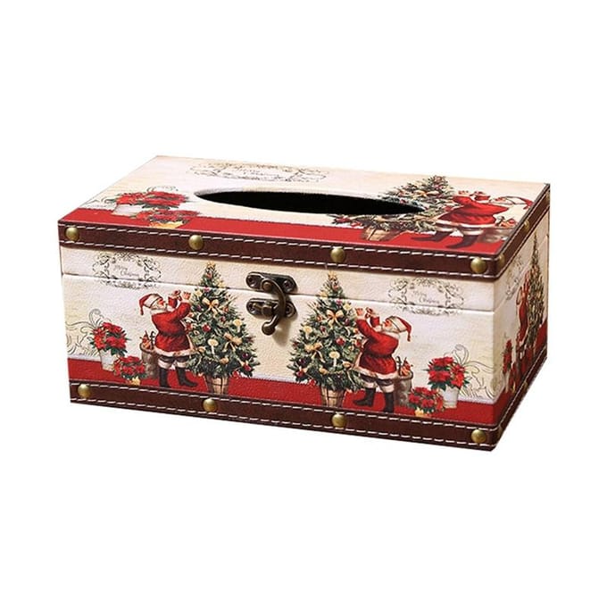 Kerst Tissuebox Thuis Binnen Eettafel Woonkamer Salontafel Bureau Papierdoos Tissuekoker beige