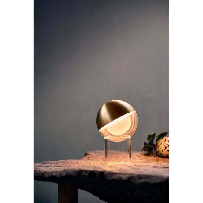 FRANDSEN LED tafellamp op batterijen Pila, messing, 20 cm, dimbaar