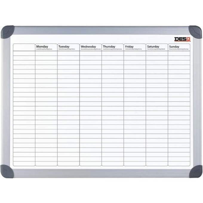 DESQ® Weekplanner | Magnetisch | Aluminium Frame | 60 x 90 cm