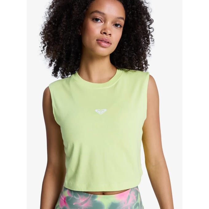 Roxy Essential Energy Boxy Top Zonder Mouwen Groen XL Vrouw