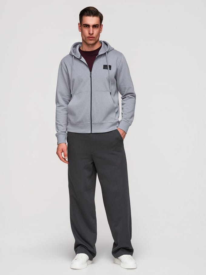 OMBRE Sweater - Regular Fit - Katoen - Lange Mouw Grijs XL