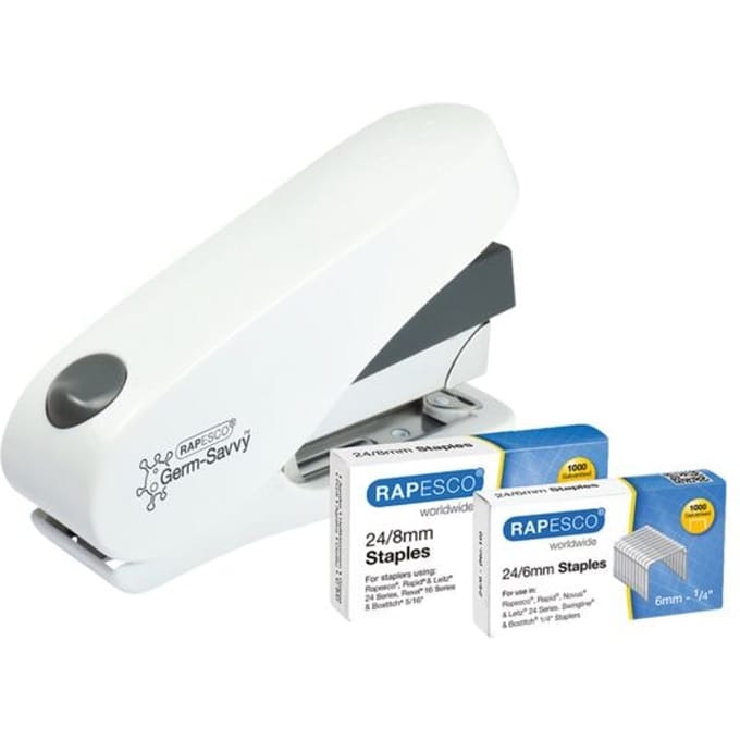 Nietmachine Rapesco Germ-Savvy ECO Luna Less Effort antibacterieel 24/8mm wit