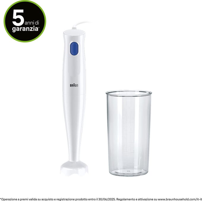 Braun MultiQuick 1 MQ 10.001P WH 0,6 l Staafmixer 450 W Blauw, Wit