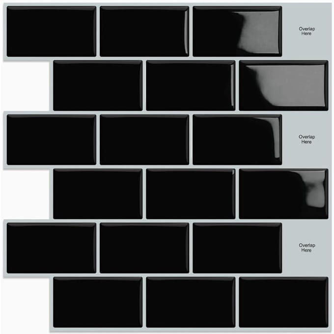 CRLYN® Plaktegels - Tegelsticker - Zwart