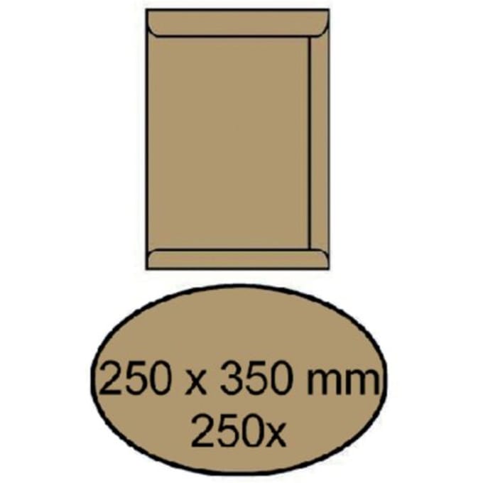 Envelop akte IEZZY 250x350mm zelfklevend 90gr bruin 250 stuks