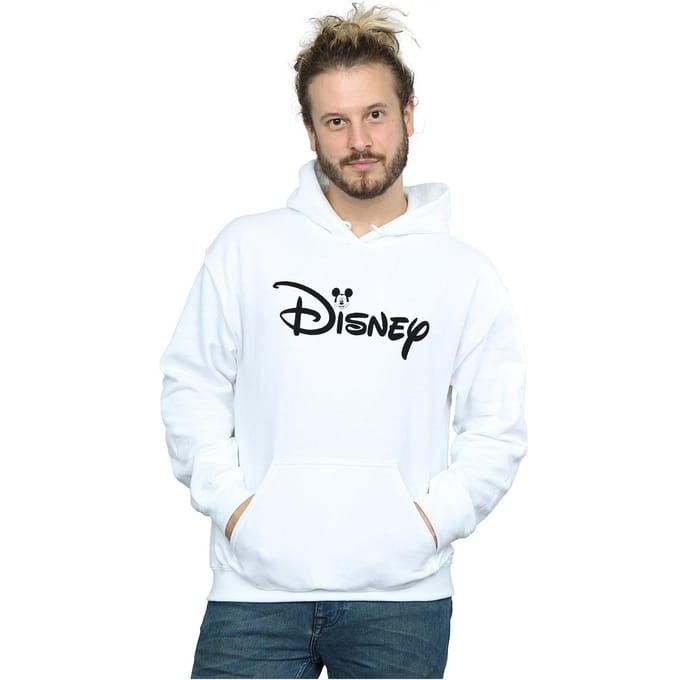 Disney Heren Mickey Mouse Hoofd Logo Hoodie (Wit)