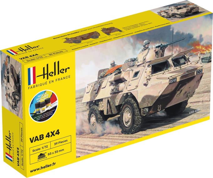 Heller Modelbouwpakket Militaire voertuigen - 56898 VAB 4X4 - Starter Kit Plastic - 1:72 - Modelbouw