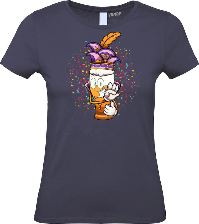 Dames T-shirt Alaaf Bier | Carnaval | Carnavalskleding Dames Heren | Navy | maat M