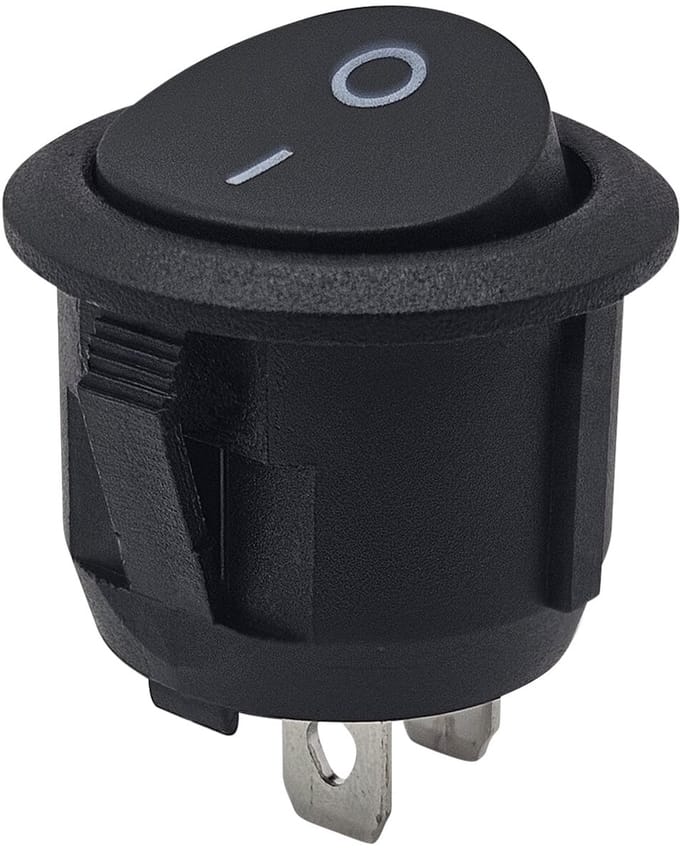 ProRide Wipschakelaar ON/OFF KCD2-202 - 2-pins - Rond ⌀20mm - 250V/6A - Zwart