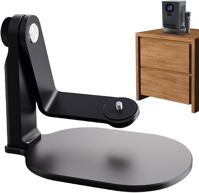 Projector standaard - Tafelhouder beamer - Kijkervaring optimaliseren - 360 graden draaibaar - 18.5 x 13.2 cm - Zwart