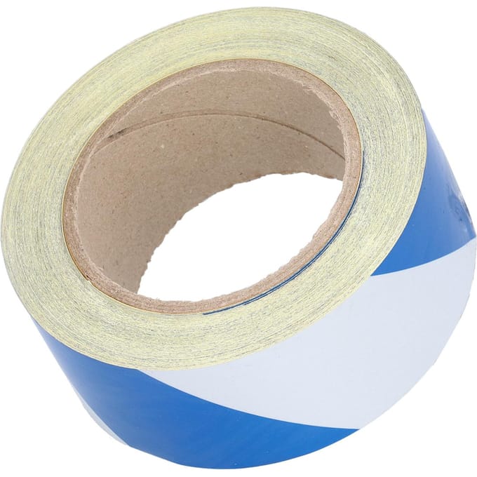 5cmx30m Reflecterende Veiligheidswaarschuwingstape Blauw Wit Gestreepte Gevarenaanduidingstape Veiligheidsstrips gray