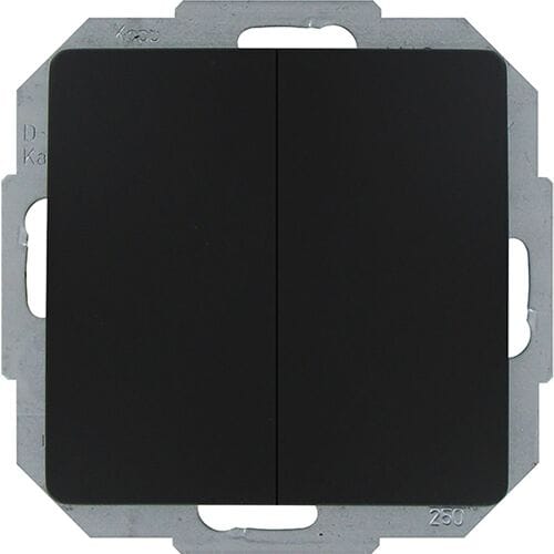 Kopp Dubbele wisselschakelaar - mat zwart - thermoplast - 2 knoppen - 230V