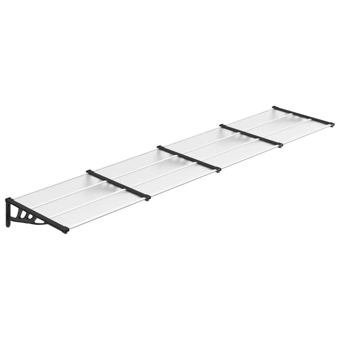 vidaXL - Deurluifel - 396x90 - cm - polycarbonaat - zwart - en - transparant