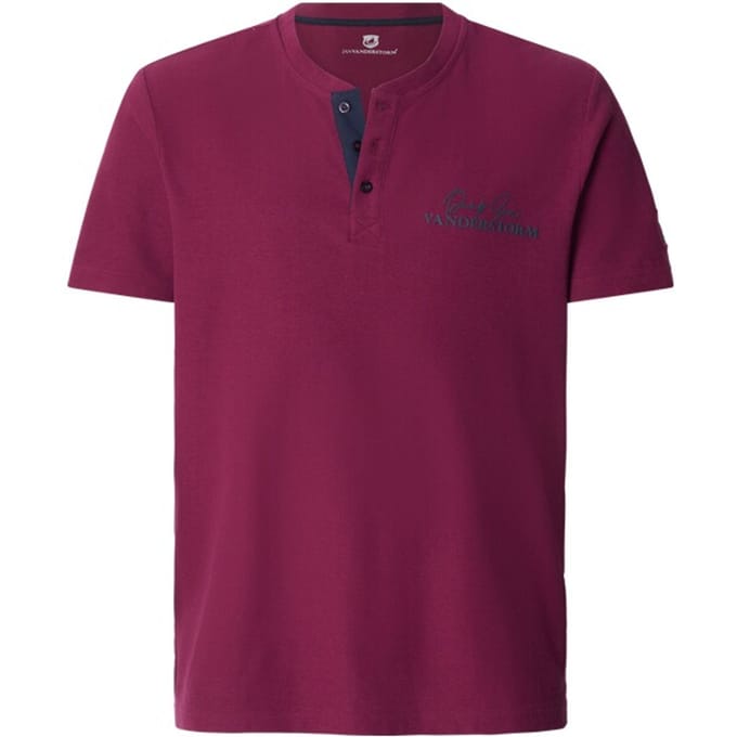 Jan Vanderstorm herren T-Shirt - 64/66 - donkerrood - Plus Size