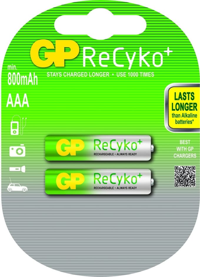 Duo GP ReCyko+ Pro Professional R03/AAA 800mAh oplaadbaar (2 stuks)