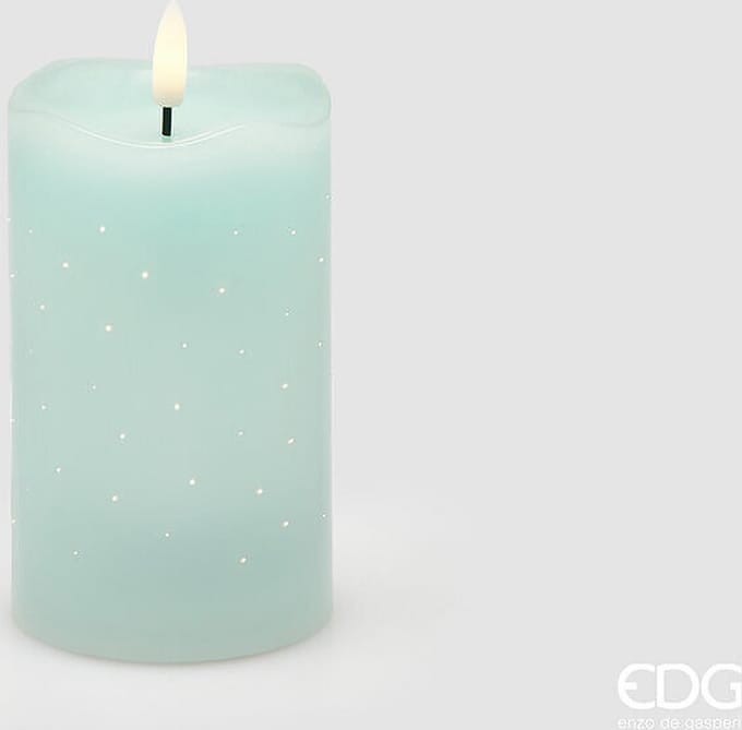 EDG Enzo de Gasperi - Ledkaars met sterretjes H12.5 Lichtgroen (met timer)