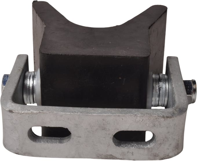 Vangmuil op steun - zwart - 105x100 mm - met sleufgaten