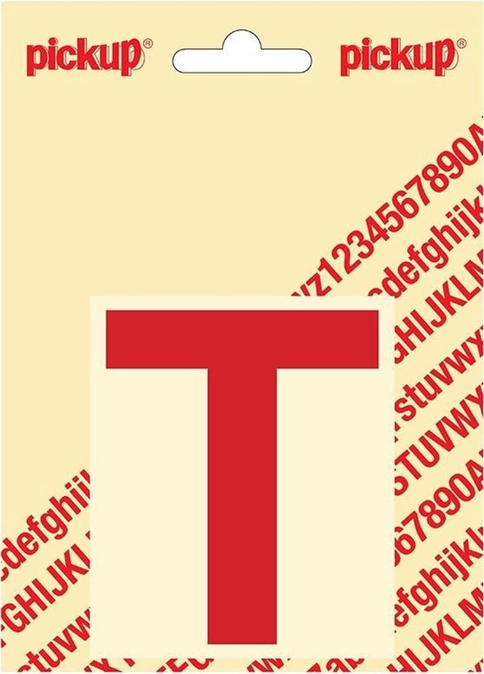 Pickup plakletter Helvetica 80 mm - rood T