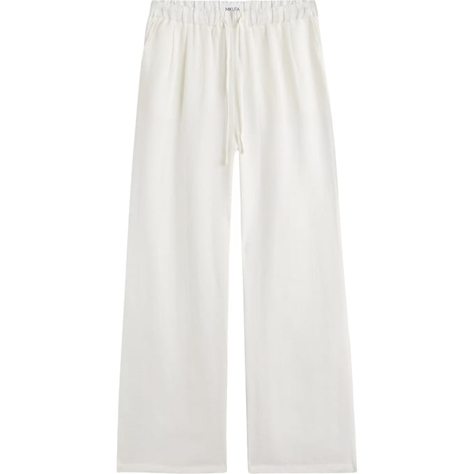 Mikuta The White Loose Linen Pants Taglia: S | Pantaloni da completo Outlet | Donna | Bianco