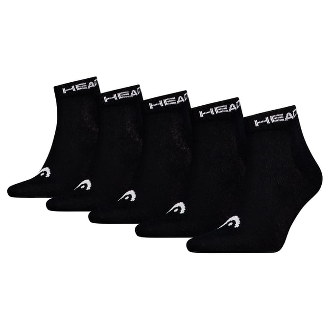 HEAD unisex 5P quartersokken elements zwart